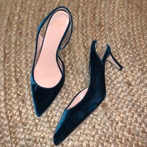 Green suede ankle strap pumps jcrew